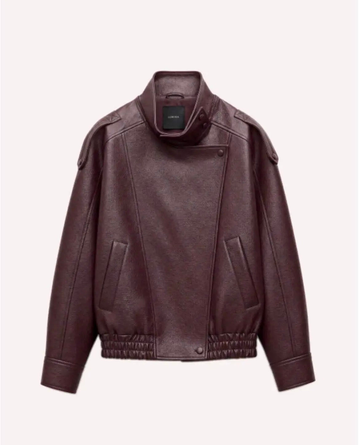 Burgundy Leather Effect Jacket