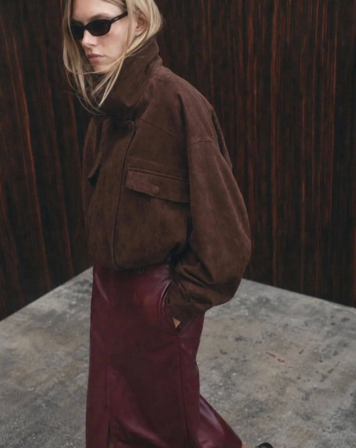 Brown Suede Effect Jacket