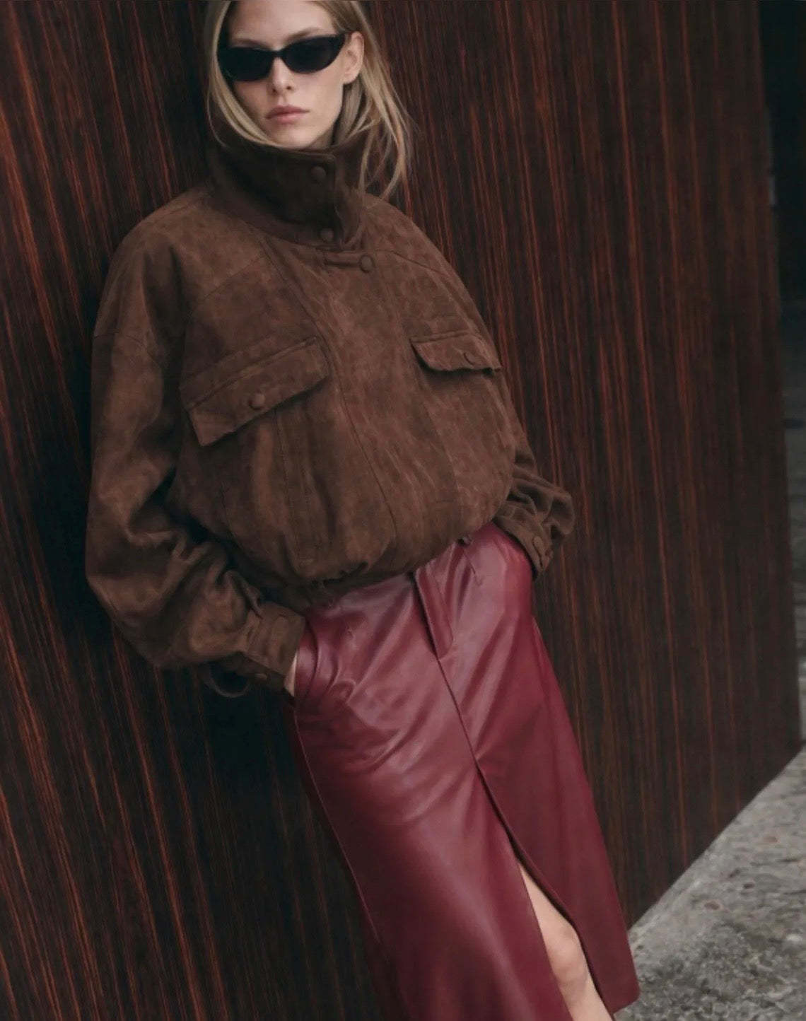 Brown Suede Effect Jacket