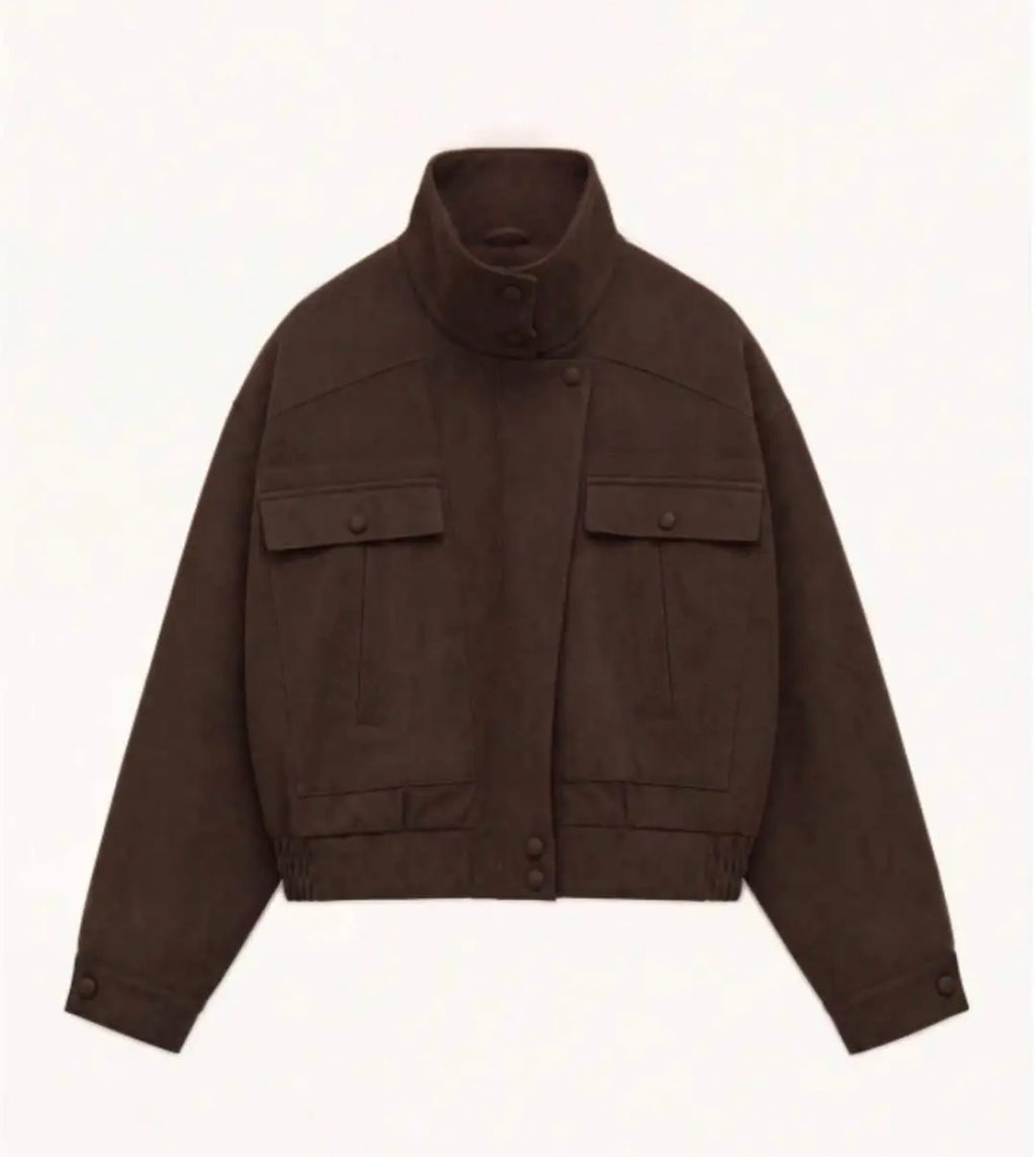 Brown Suede Effect Jacket
