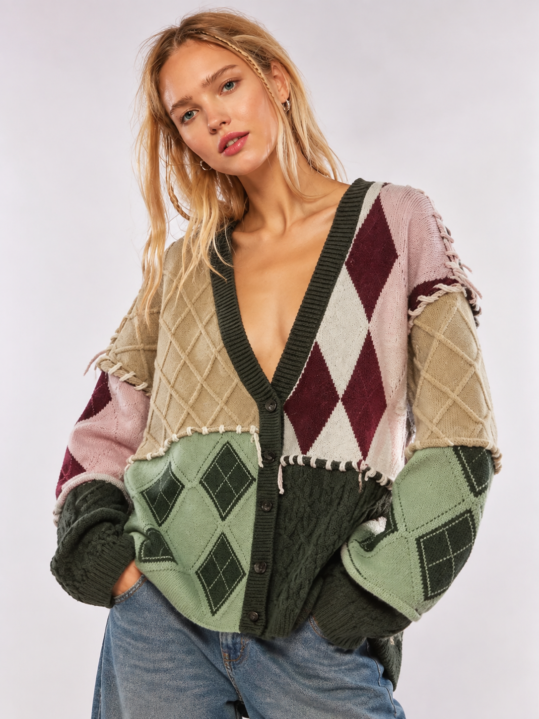 Patchwork Oversized Green